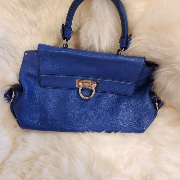 Salvatore Ferragamo leather blue medium bag - Picture 5 of 8